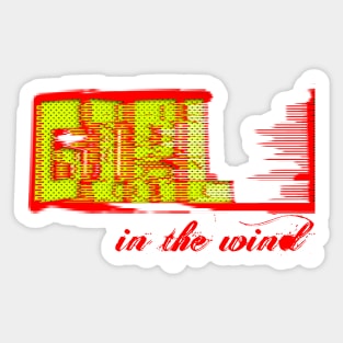 Girl in the wind Sticker